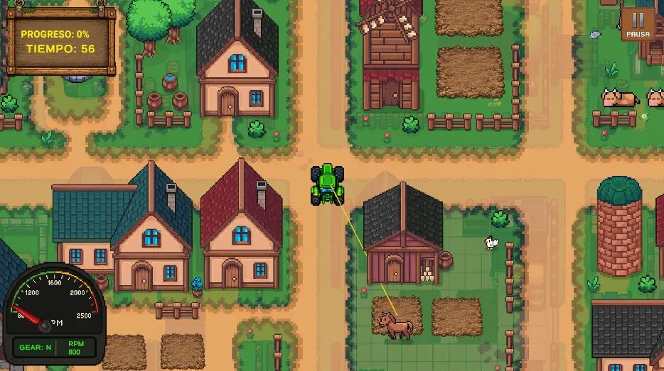 JohnDeereSim pixel-art farming game screenshot