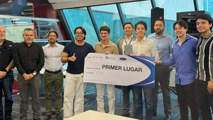 SentinelBox team celebrating its first-place hackathon result