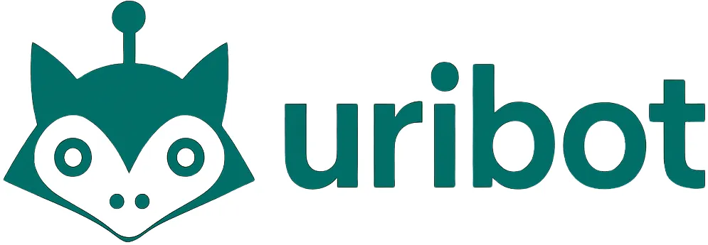 Uribot logo: a teal robot-cat mascot beside the word uribot